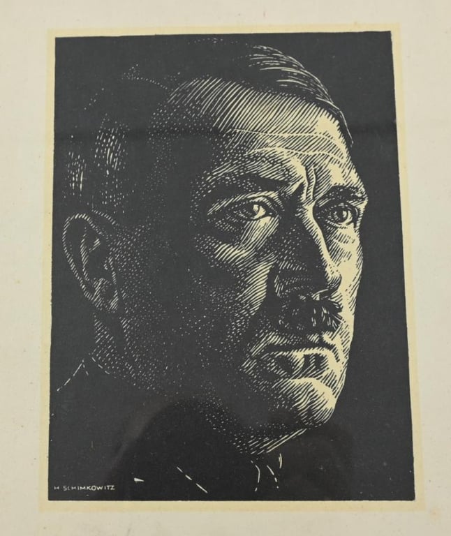 German Adolf Hitler Portait in Frame