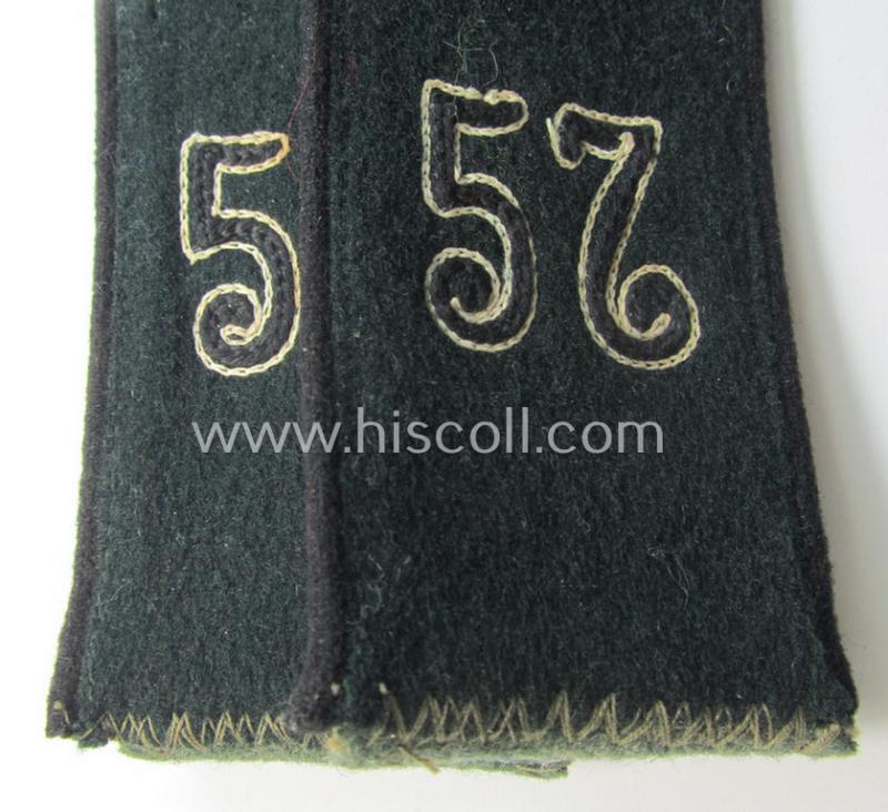 Superb - and fully matching! - pair of early- (ie. pre-war-) period WH (Heeres), 'M36'- (ie. 'M40-) pattern rounded-style, 'cyphered' EM-type shoulderstraps as was intended for a: 'Soldat u. Mitglied des Pionier-Bataillons 57'