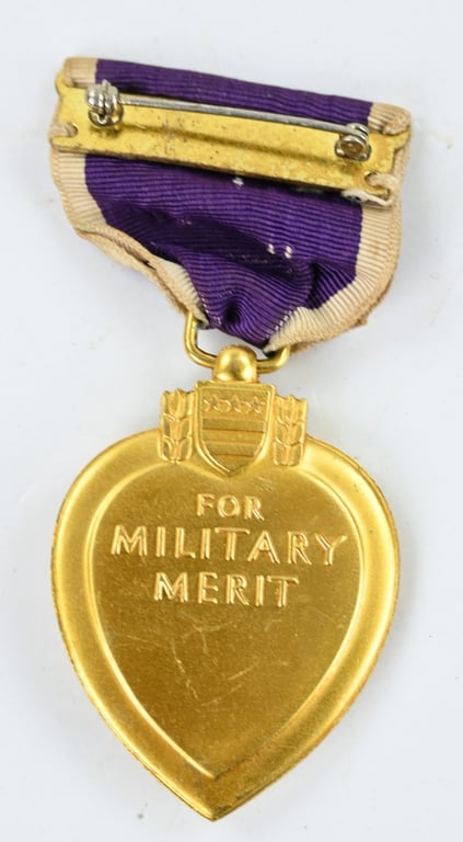 US WW2 Purple Heart In Case 'Nicolas P. Spear' with letter
