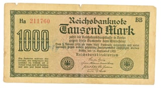 German Third Reich era reprinted banknote
