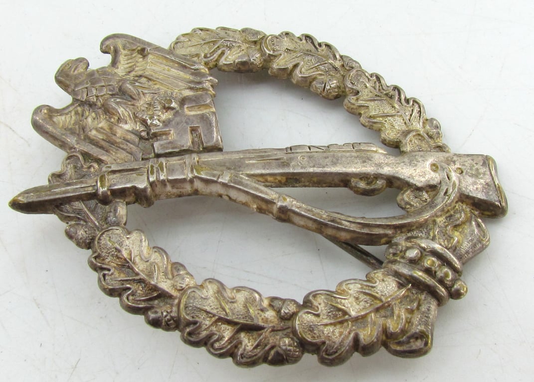 Infantry Assault Badge in Silver – Otto Schickle, Early Tombak Type