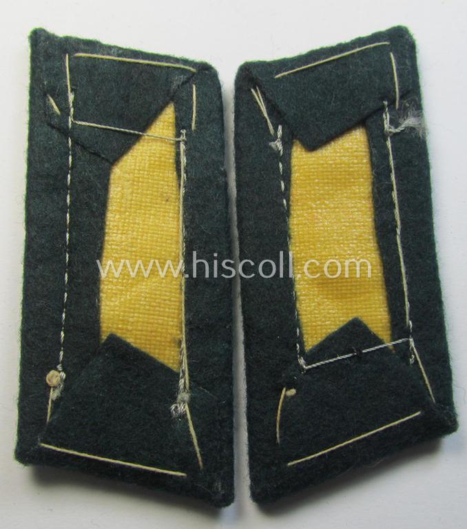 Attractive - and matching! - pair of WH (Heeres) mid-war-period- and/or: 'standard-issue'-pattern WH (Heeres) collar-tabs (or: 'Einheitskragenspiegel') being of the 'generic-pattern' (that come pre-mounted onto a woolen-based background)