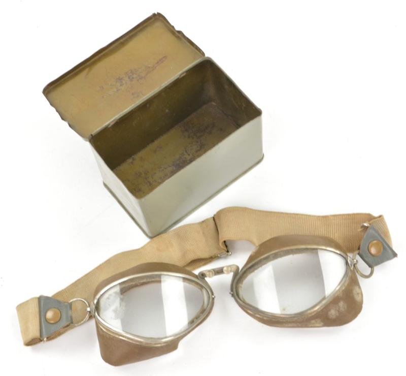 German WH Motorcyclist Goggles in Case