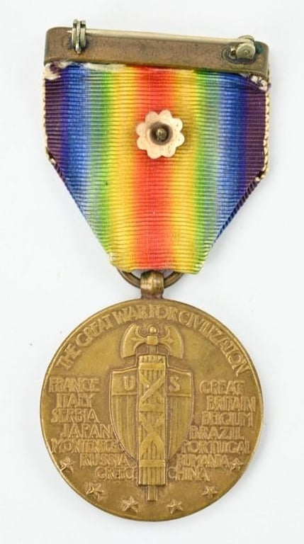 US WW1 Victory Medal with Rank Clasp