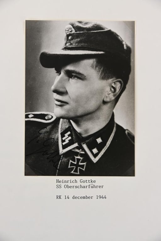 Signature of Waffen-SS KC Recipient Heinrich Gottke