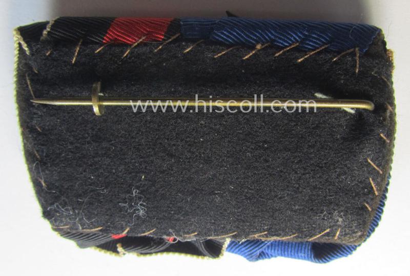 Attractive example of a two-pieced WH (Luftwaffe) medal-bar (ie.: 'Doppelspange') resp. showing a: 'WH-DA 4. Stufe' (with firmly attached, 'down-tailed' eagle-device!) and a Czech 'Anschluss'-medal