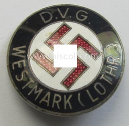 'Mitgliedsabzeichen der Deutsche Volksgemeinschaft (D.V.G.) Westmark (Lothringen)' showing...