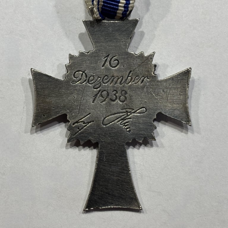 Mother's Cross in Silver with full ribbon