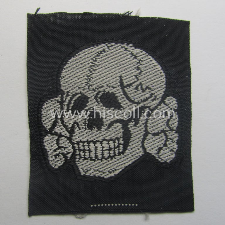 Waffen-SS, 'BeVo'-woven-style skull- and cap-eagle-set (ie. 'Totenkopf- u. Adler-Effektensatz für Schiffchen o. Einheitsfeldmütze')