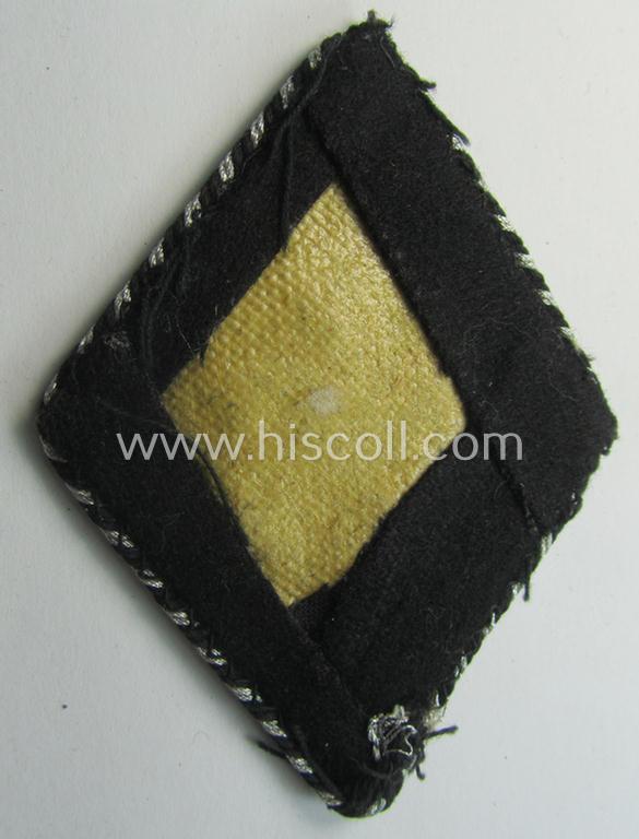 Stunning - just minimally used and truly rarely encountered! - 'Allgemeine-SS' sleeve-diamond (ie.: 'Ärmelraute') as was specifically worn by the members within the 'foreign', 'Allgemeine'-SS-units in both Norway, Belgium and the Netherlands