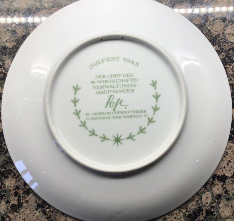 Allach Produced  Oswald Pohl Weinacht Plate