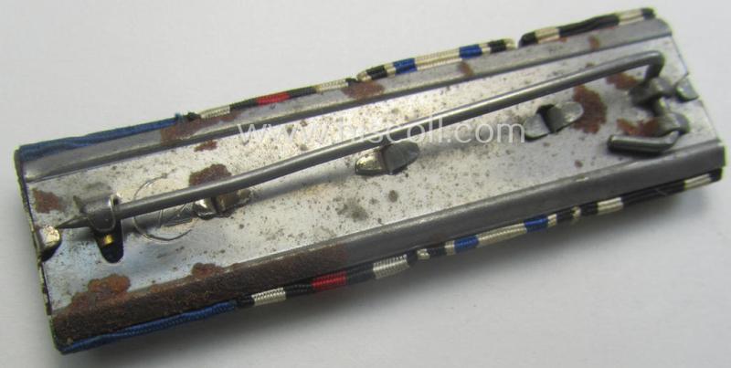 4-pieced, WWI- (ie. WWII-) period ribbon-bar (ie. 'Feld- o. Bandspange') resp. depicting a WWI-period: 'EK II.Kl.', a: 'Bayern Militär-Verdienstkreuz 3. Kl. mit Schwn.', a: 'FKK 1914-18' and a: 'Polizei-D.A. der 1. Stufe'