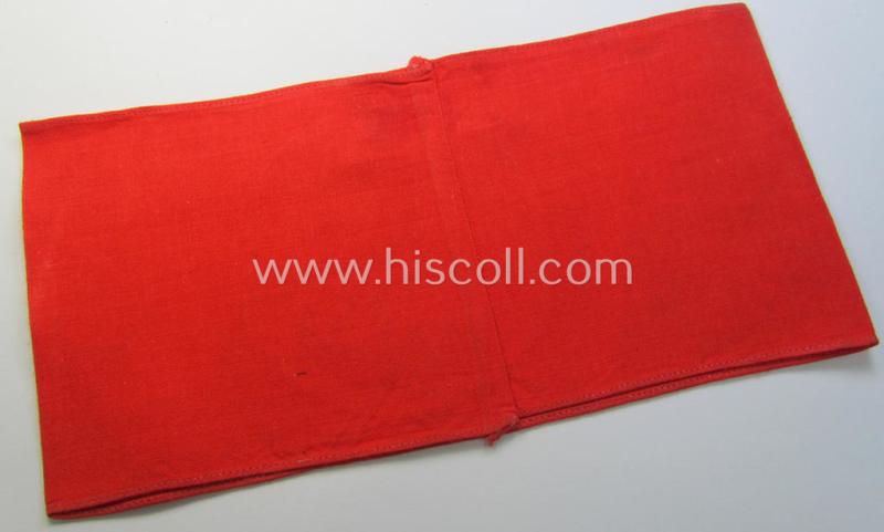 Attractive, linnen-based armband (ie. 'Armbinde') as was intended for usage by the staff of the: 'SA-Wehrmannschaften' (being a hardly used example that still shows its period-attached so-called: 'RzM'-etiket)