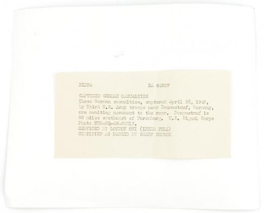 US Signal Corps /Press photo “German Captured Casualties”