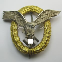Stunning, WH (Luftwaffe) so-called: 'Gemeinsames Flugzeugführer- u. Beobachterabzeichen'...