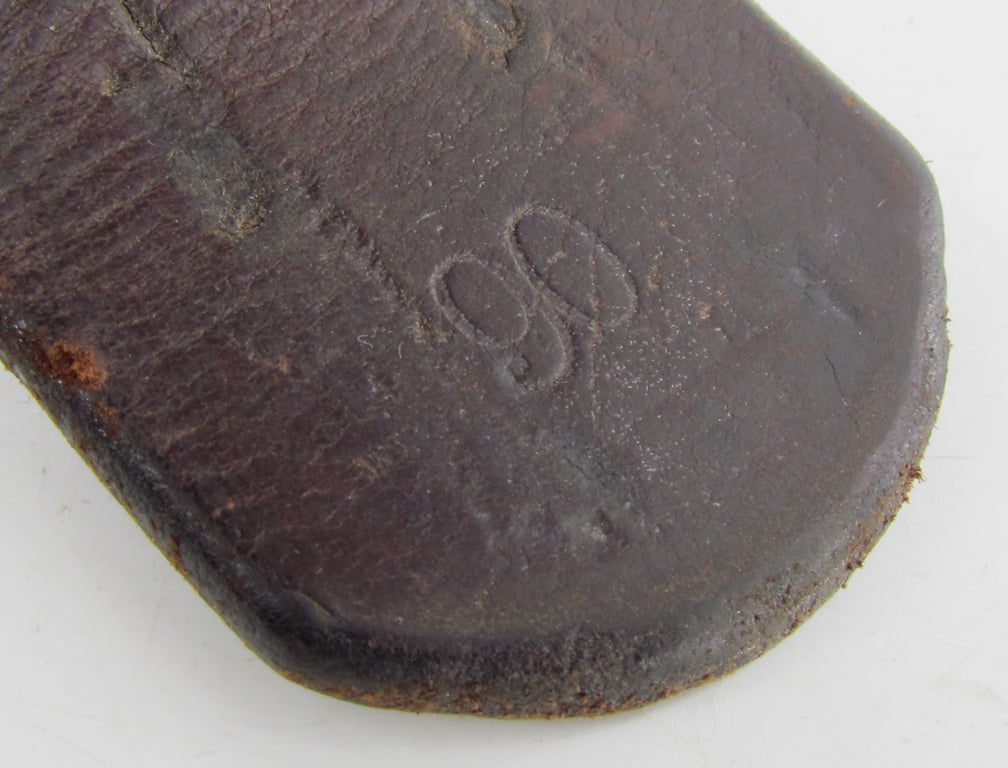 Early Wehrmacht leather equipment belt with aluminum hook (GA)