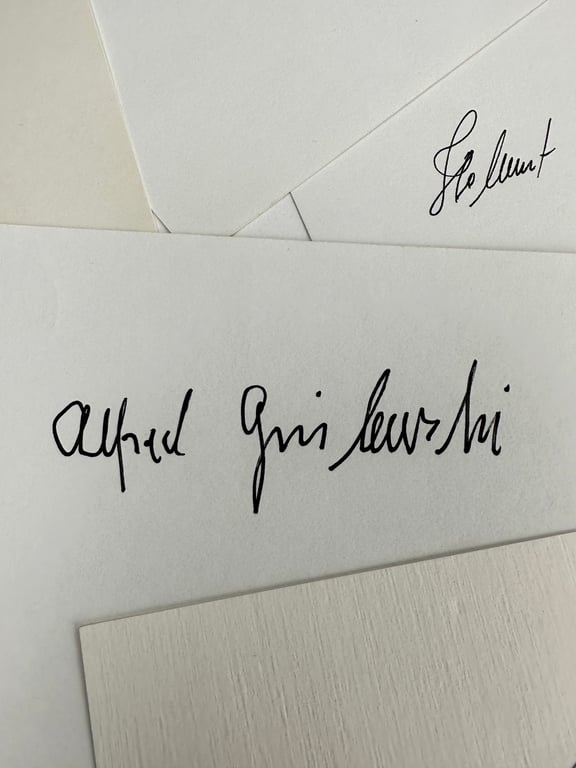 Lot German post-war original signatures of unknown German officers 8 pices