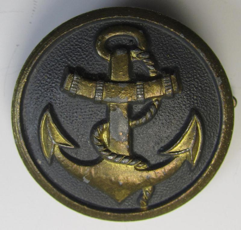 WH (Kriegsmarine) specific lapel-pin for female WH naval signal-staff ie. 'Dienstbrosche der Marinehelferinnen' being an unmarked specimen that comes in an overall very nice- (and only minimally used-), condition