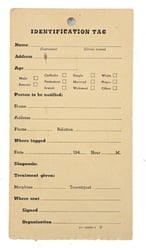 US WW2 medical I.D. Tag