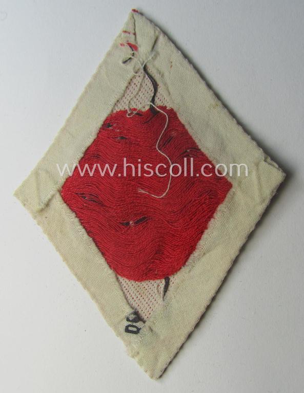 Early-pattern armbadge (ie. 'Ärmelabzeichen' or: 'Ärmelraute') as was specifically intended for a female member serving within the: 'Deutscher Frauenarbeitsdienst' (or: women's labour-service)