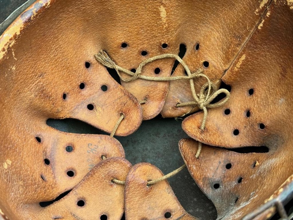 Wehrmacht M42 Camouflage Helmet in Tan Paint Captured in Normandy!