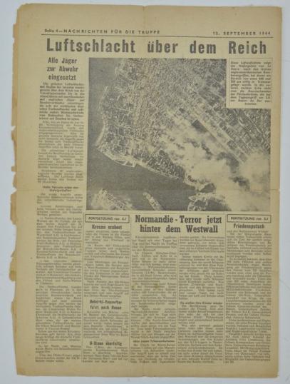 Allied Dropping Flyer 'Nachrichten für die Truppe' 12 September 1944