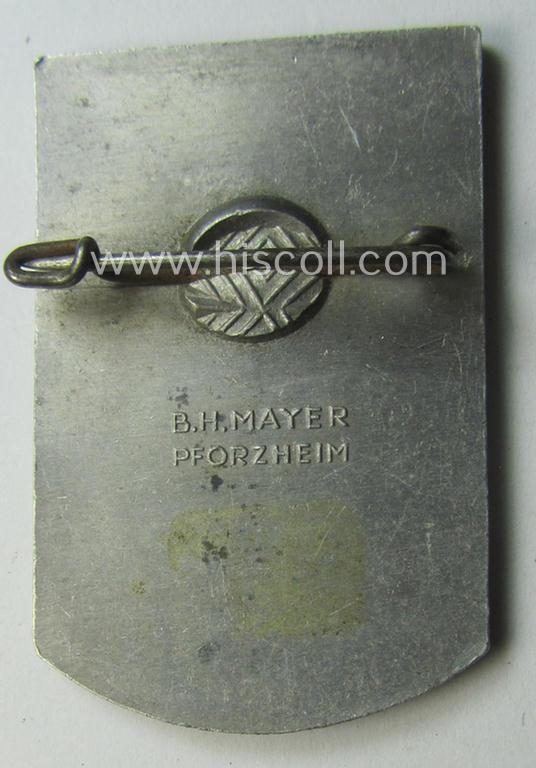 Commemorative, N.S.D.A.P.- (ie. D.A.F.- or: 'Deutsches Arbeitsfront') related day-badge (ie. 'tinnie') as issued to commemorate a gathering simply named: 'Gautagung der Technik - Karlsruhe - 1.-4. Nov. 35'