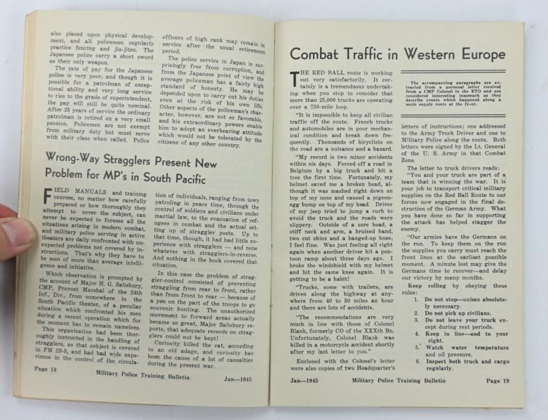 US WW2 Military Police Training Bulletin