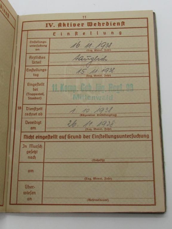 Wehrmacht ( Gebirgsjäger ) Wehrpass + Cover