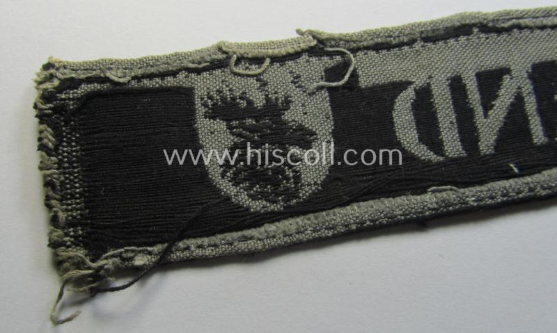 WH (Heeres ie. Kriegsmarine) cuff-title- ie. armband (ie. 'Ärmelstreifen') entitled: 'Kurland' that comes in an overall very nice- (albeit clearly used- ie. tunic-removed-), condition