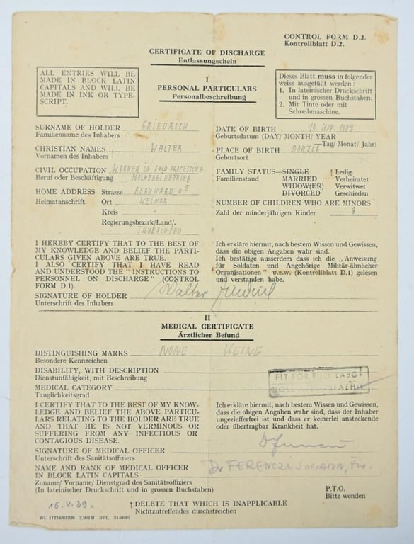 German WH Feldgendarmerie Document Grouping