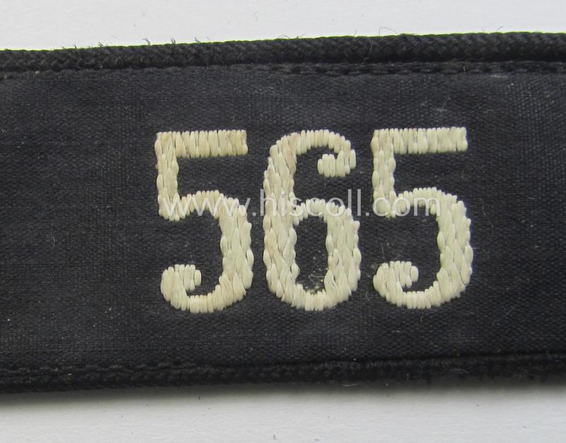 Attractive - and naturally single! - black-piped, so-called: 'DJ- o. Deutsches Jungvolk' shoulderstrap as was intended for usage by a: 'DJ-Mitglied' who served within the: 'Bann 565' (565 = 'Spittal')