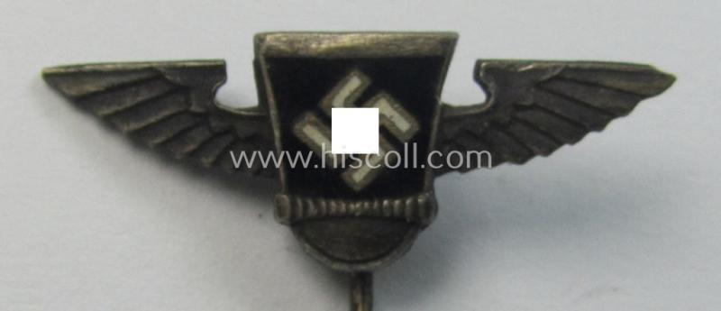 Membership-lapel-pin as was intended to signify (reservist) membership within the: 'Sturmabteilungen der N.S.D.A.P. - Reserve II' ie. 'SAR') being a maker-marked example that bears a: 'Ges.Gesch.'-patent-pending-designation on its back
