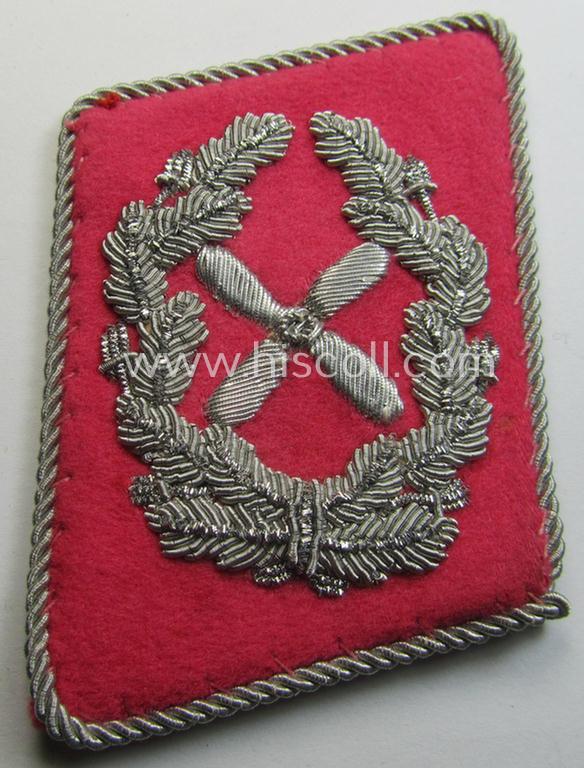 Stunning - fully matching and actually extremely rarely encountered! - pair of WH (Luftwaffe) collar-tabs (ie. 'Kragenspiegel') as was specifically intended for usage by a: 'Flieger-Hauptstabsingenieur' (being a rank similar to: 'Oberst')