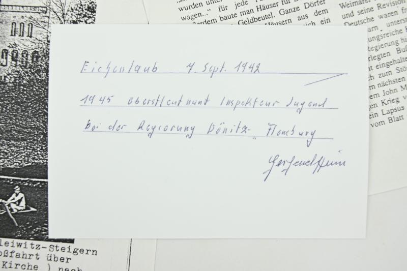 Signature of Wehrmacht Heer KC-OLC Recipient 'Gerhard Hein'