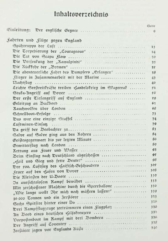 German Book ''Fahrten und Flüge gegen England''
