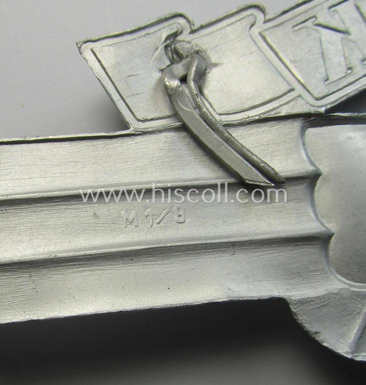 Superb, aluminium-based so-called: N.S.K.K. (or: 'National Socialistisches Kraftfahr Korps') crash-helmet eagle-device (ie. 'Adler für N.S.K.K.-Sturzhelm') being a neatly maker- (ie. 'RzM M1/8'-) marked example of the second pattern