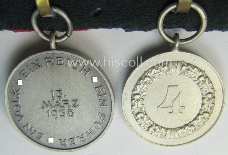 WH (Heeres o. KM) two-pieced medal-bar (ie.: 'Doppelspange') resp. showing a: 'WH-DA 4. Stufe' and an Austrian  'Anschluss'-medal