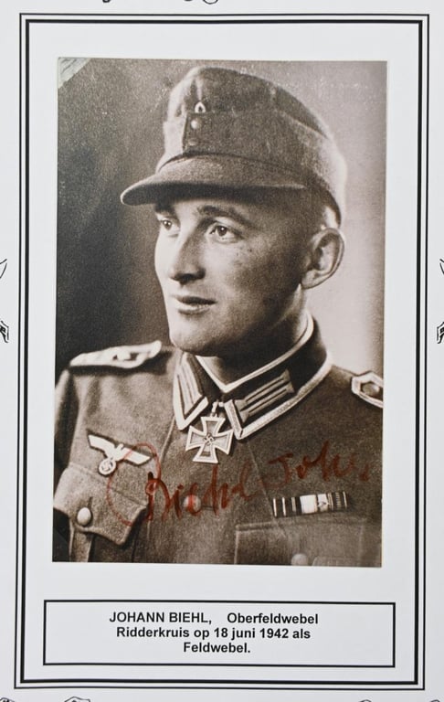 Signature of Wehrmacht Heer KC Recipient 'Johann Biehl'