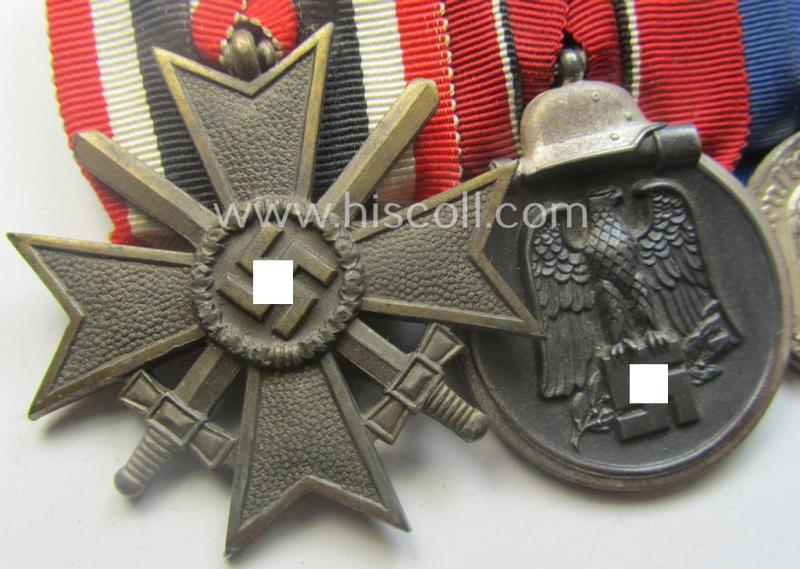 3-pieced WH (Heeres o. Kriegsmarine) medal-bar (ie.: 'Ordenspange')