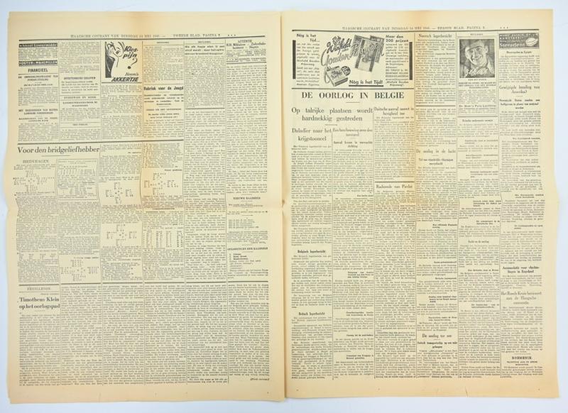 Dutch WW2 Newspaper 14 May 1940