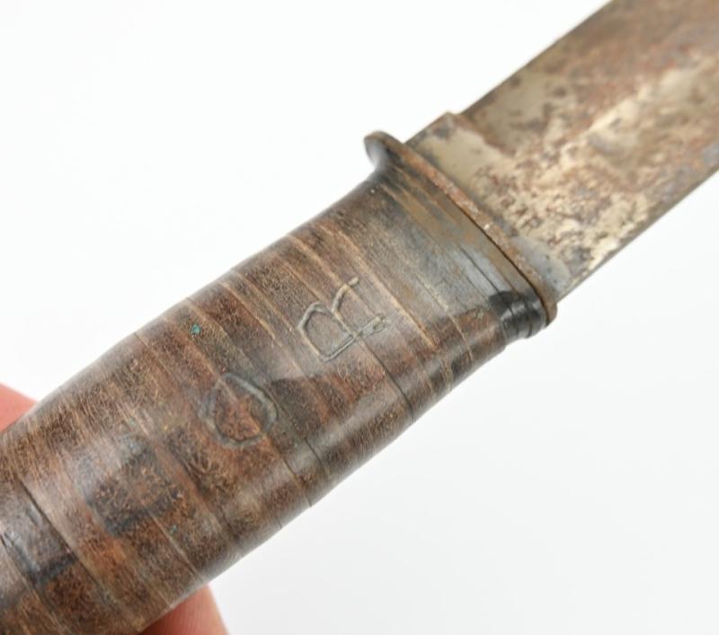 US Navy WW2 Fighting Knife 'USS Naos AK-105' Geo T. Fedor'