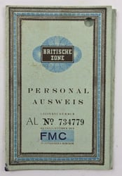 British Zone I.D. Card Germany