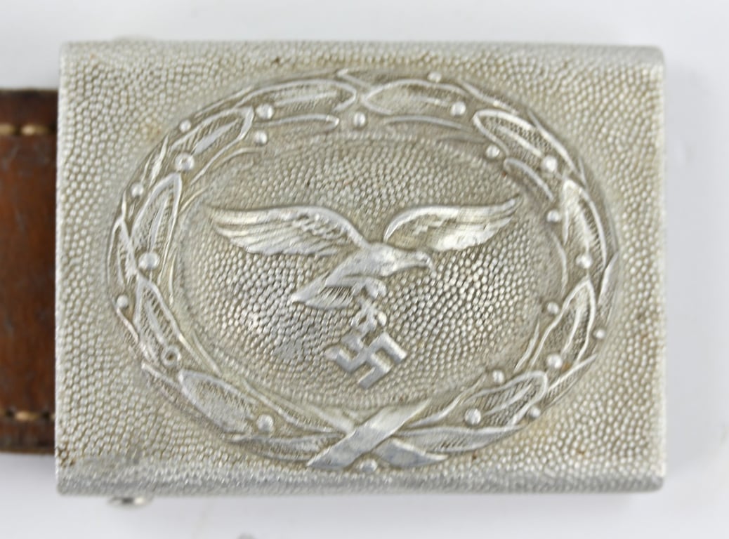 German LW Beltbuckle with Leather Tab 'Overhoff & Cie' 1939 LBA