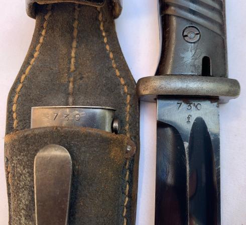 K98 Combat Bayonet with Leather Frog