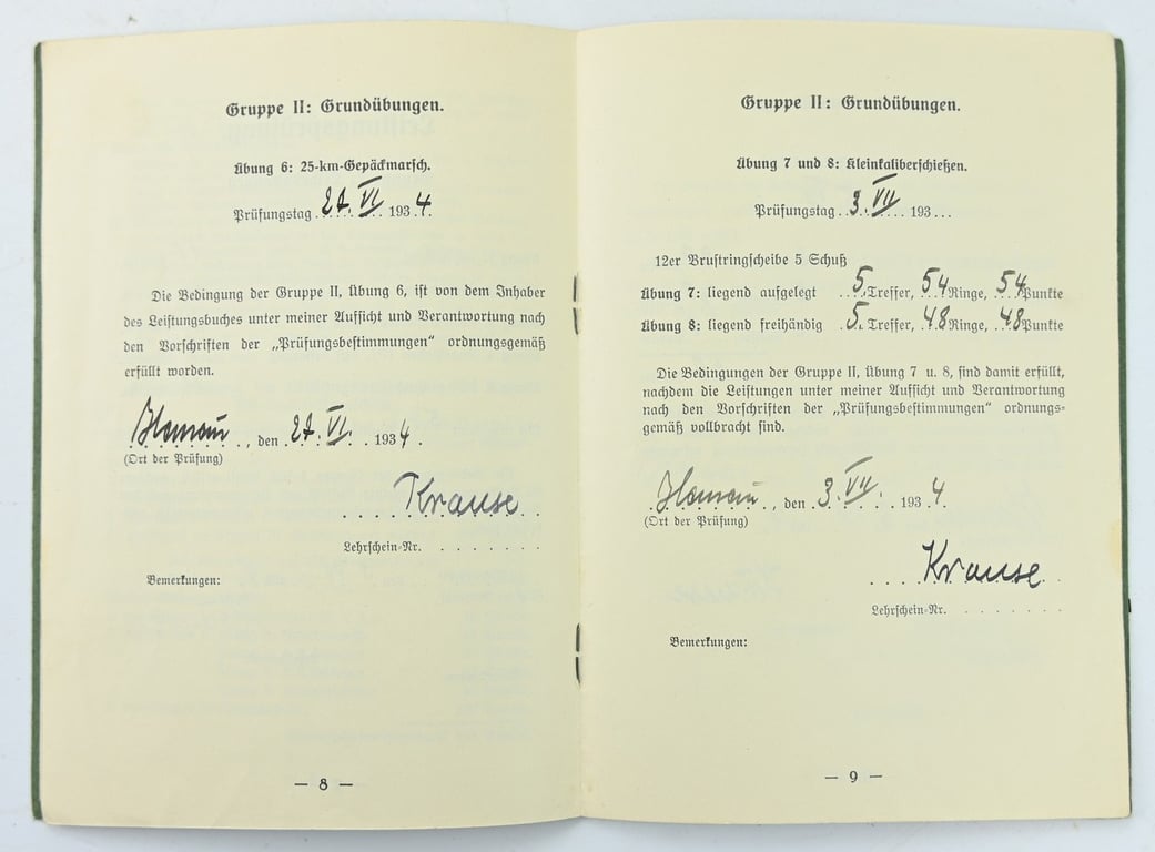German SA Leistungsbuch 1934