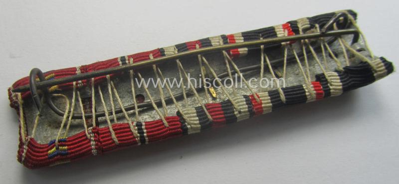 5-pieced, WWI- (ie. WWII-) period ribbon-bar (ie. 'Feld- o. Bandspange') showing an: 'EKII. Kl.', a: 'KvK II.Kl. m. S., a: 'FKK m. S.', an: Ost-medal and a: Romanian medal: 'Kreuzzug gegen den Kommunismus'