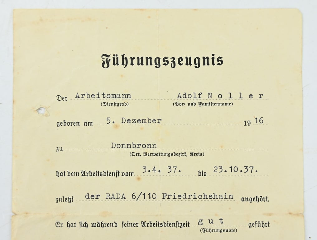 German RAD Certificate