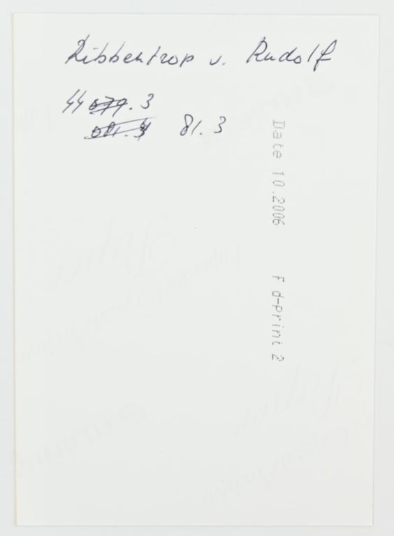 Signature of Waffen-SS KC Recipient 'Rudolf von Ribbentrop'