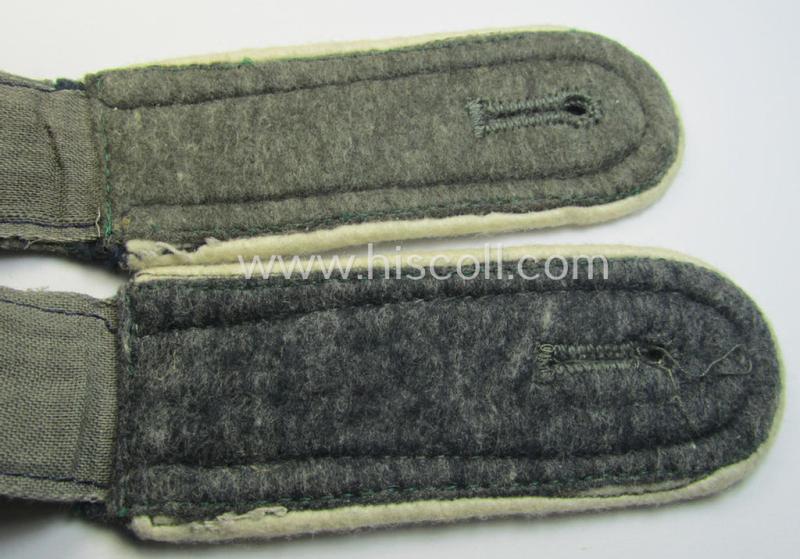 Attractive - and fully matching! - pair of WH (Heeres), pre- ie. early-war period- (ie. 'M36'- ie. 'M40'-pattern and/or rounded-styled) typical 'tailor-made' NCO-type shoulderstraps as was intended for an: 'Unteroffizier der Infanterie-Truppen...